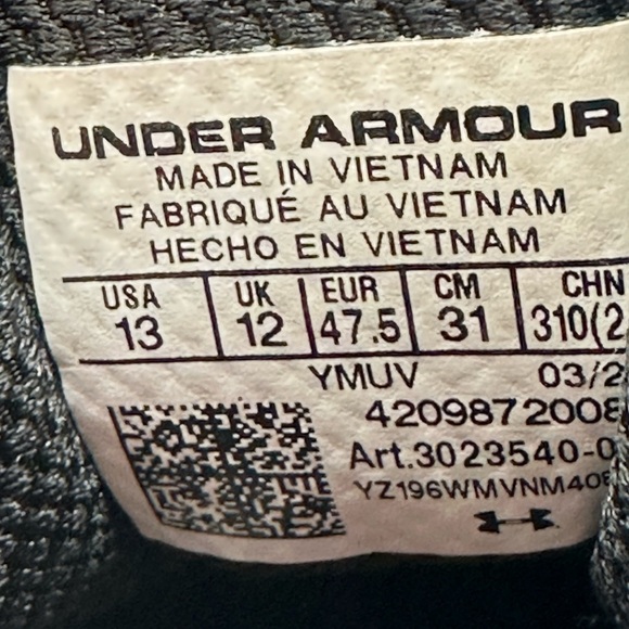 mens Under Armour shoes 13 HOVR Infinite Running Sneaker Foam Comfortable Black - Picture 10 of 10